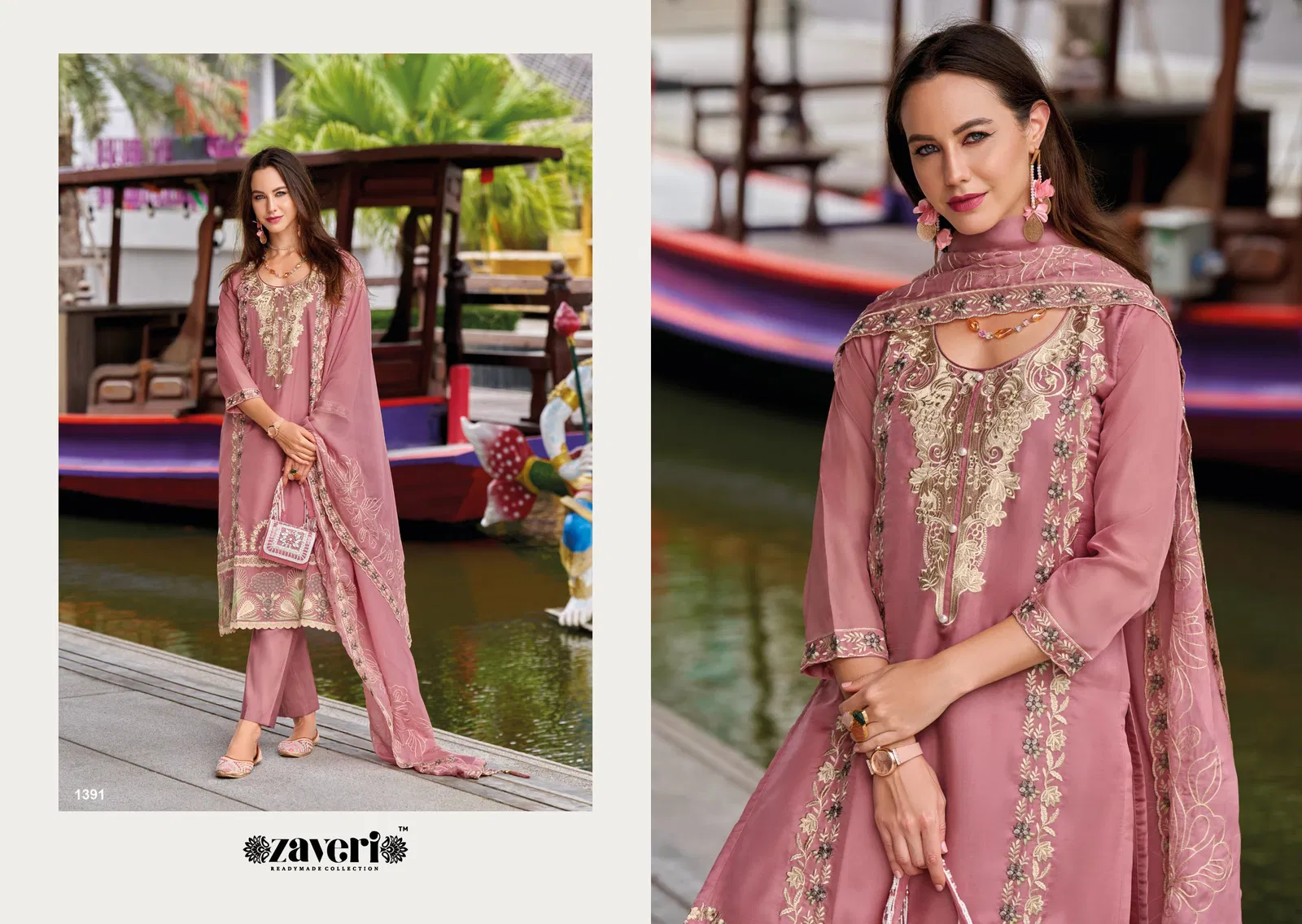 Riona By Zaveri Organza Emboidery Readymade Suits Orders In India